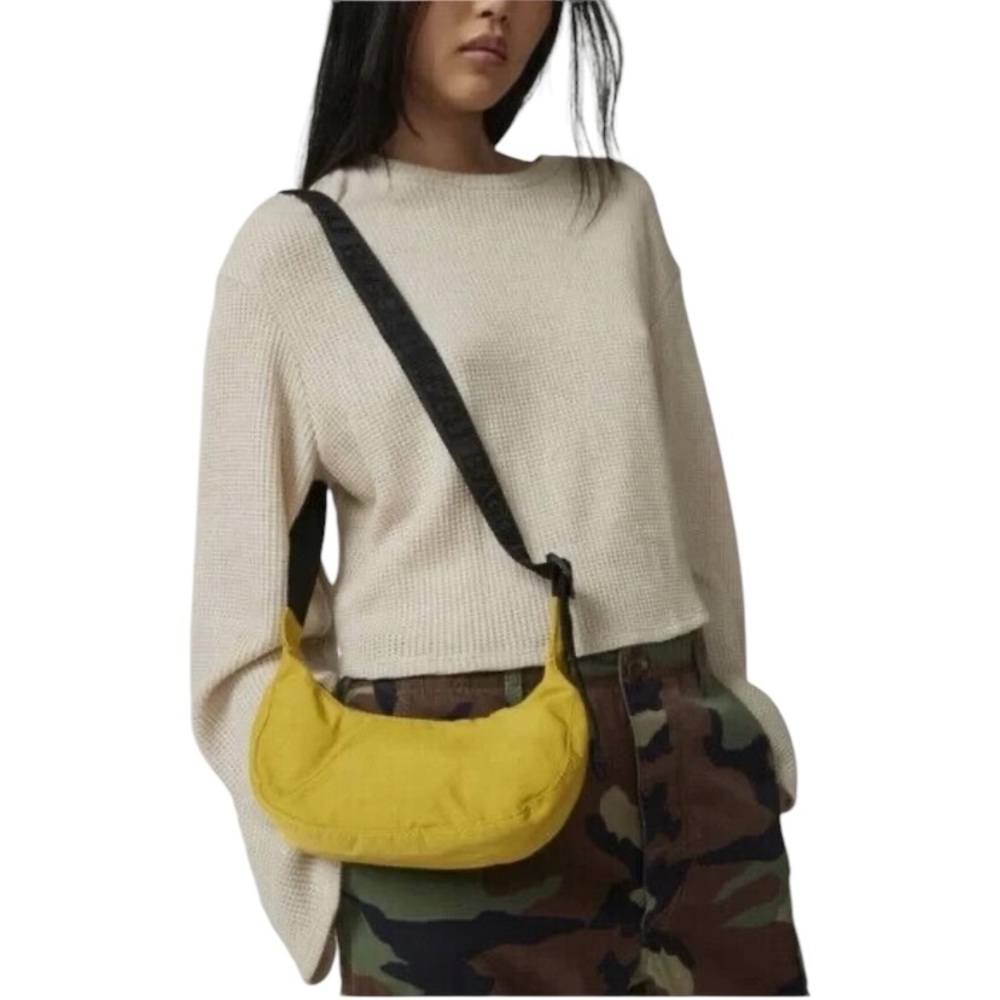 BAGGU UO Exclusive Chartreuse Mini Nylon Crescent Bag in Sour, OS, NWT